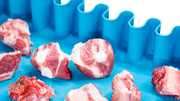 Cinta transportadora de PU antibacteriana para carnes y pescados